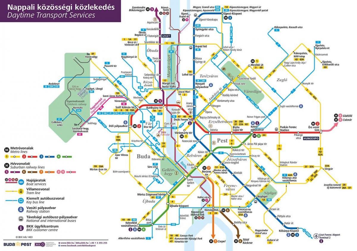 Mapa da rodoviária de Budapeste