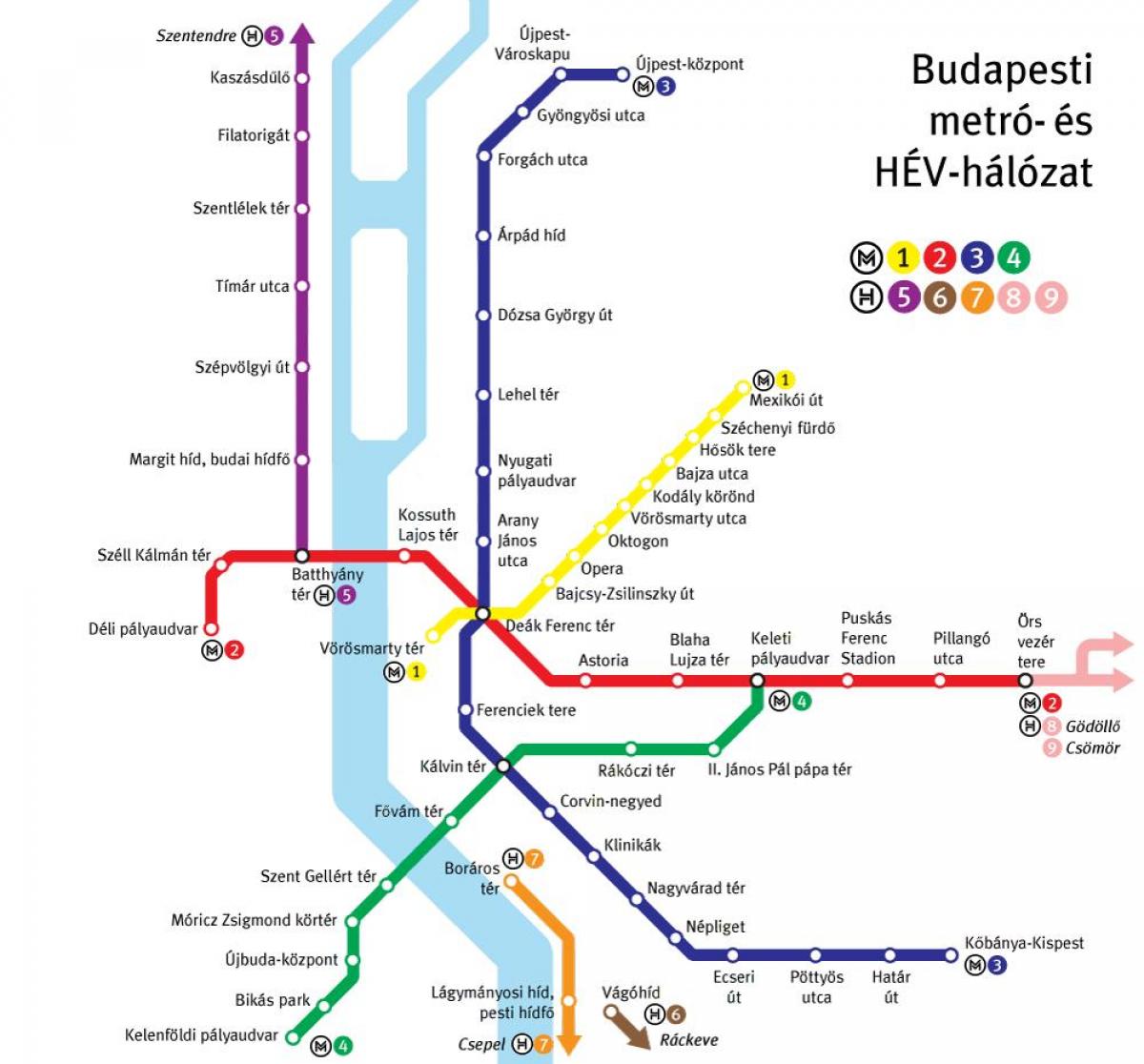 Mapa da estação de metrô de Budapeste